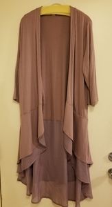 Plum long layered jacket
